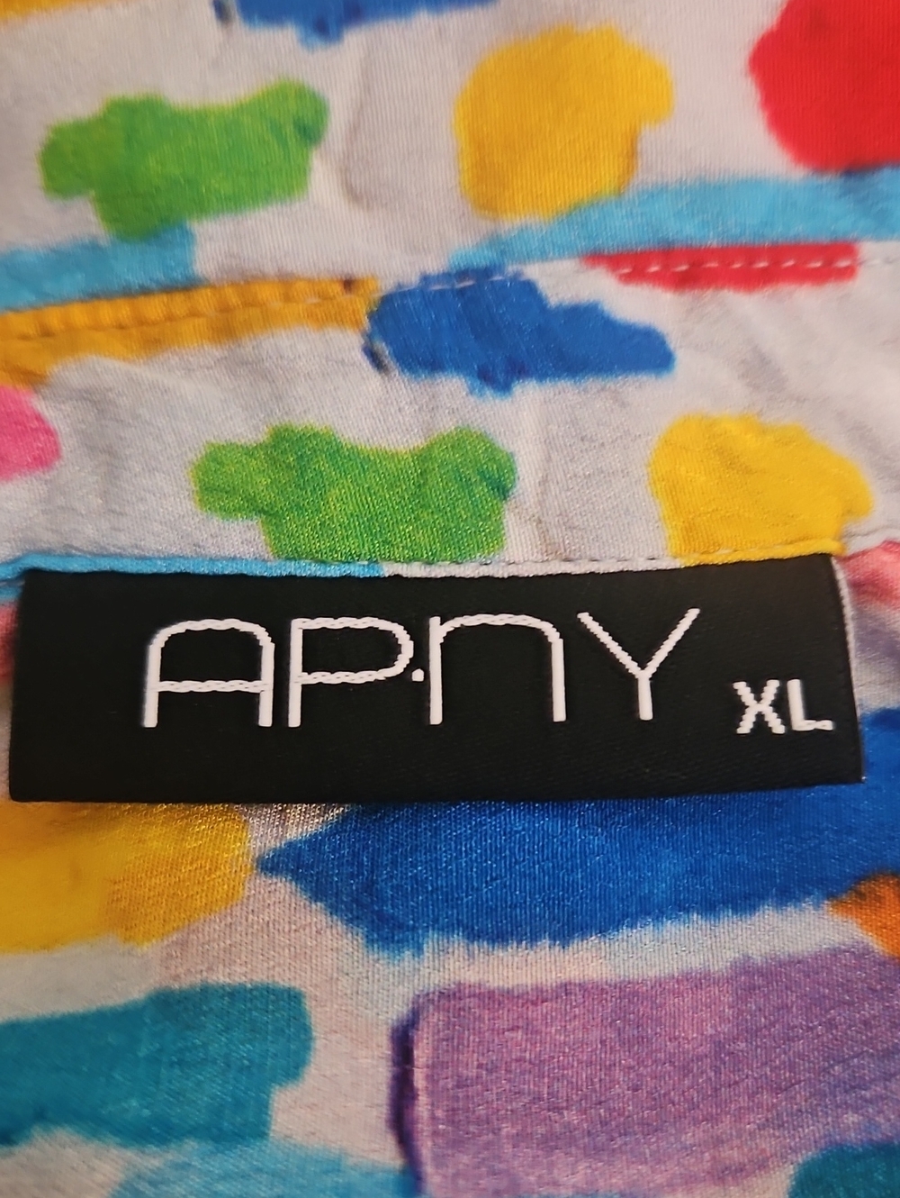 APNY Abstract Multi-Color Button-Front Blouse - Picture 7 of 9